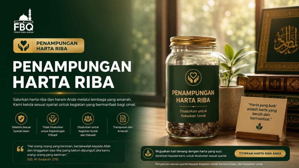 Penampungan harta riba untuk disalurkan kepada kegiatan sosial