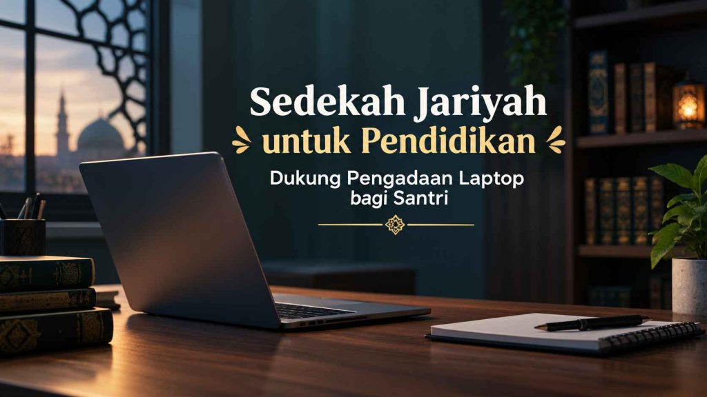 Laptop sebagai sarana sedekah jariyah untuk mendukung pendidikan santri