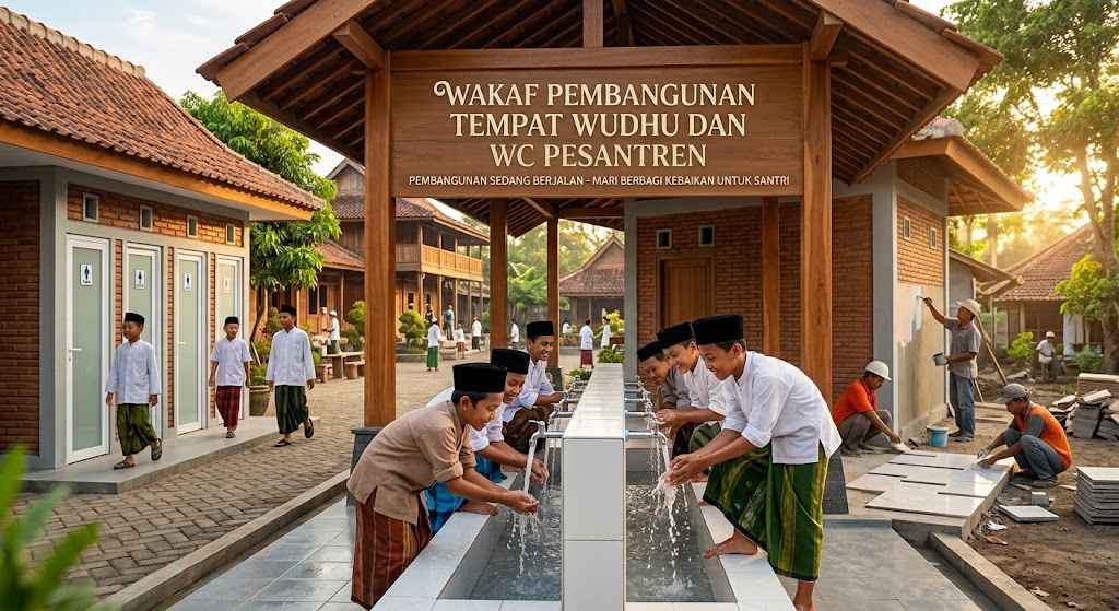 wakaf pembangunan tempat wudhu dan WC
