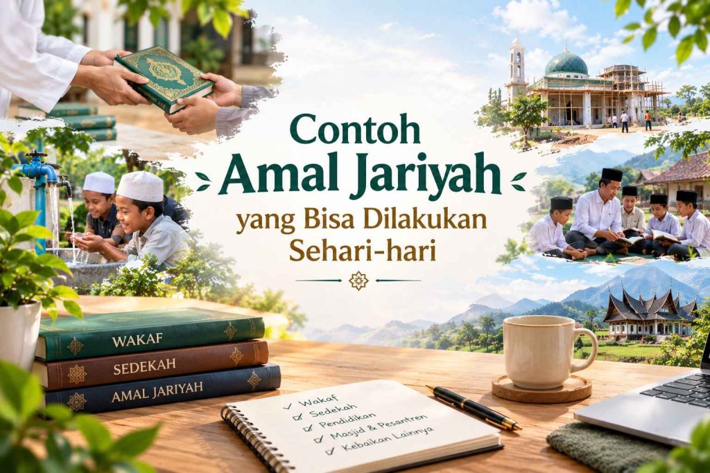 Contoh amal jariyah yang bisa dilakukan sehari-hari melalui wakaf, sedekah, pendidikan, dan pembangunan masjid