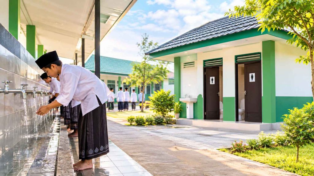 Wakaf pembangunan tempat wudhu dan WC untuk pesantren